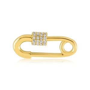 Cubic Zirconia Carabiner Pin Charm